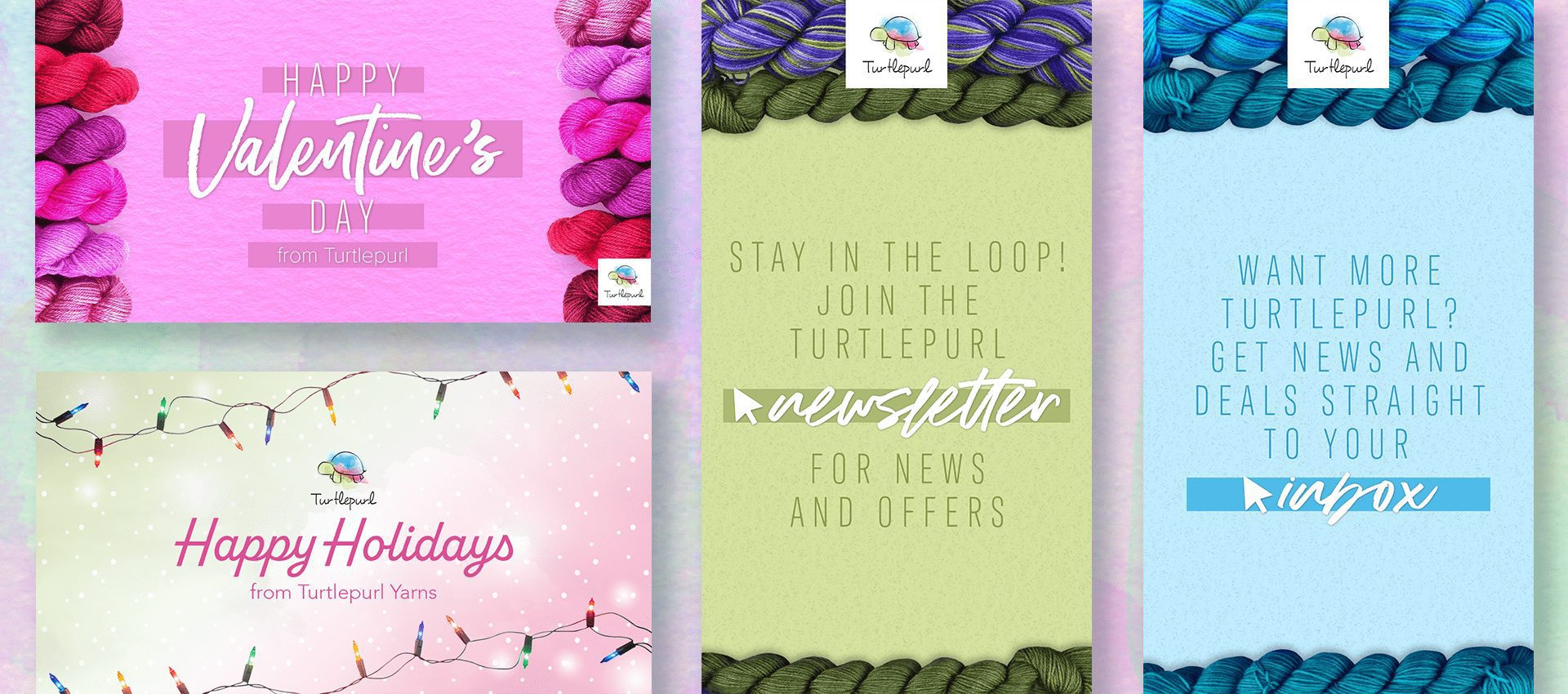 Marketing Collage for Turtlepurl Yarns